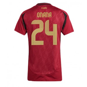 Fotbalové Dres Belgie Amadou Onana #24 Dámské Domácí Oblečení ME 2024 Krátký Rukáv